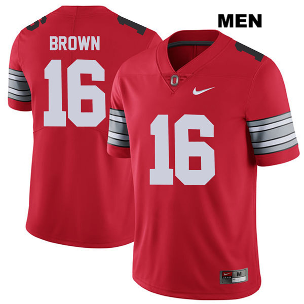 Ohio State Buckeyes Men's Cameron Brown #16 Red Authentic Nike 2018 Spring Game College NCAA Stitched Football Jersey AW19I52YY